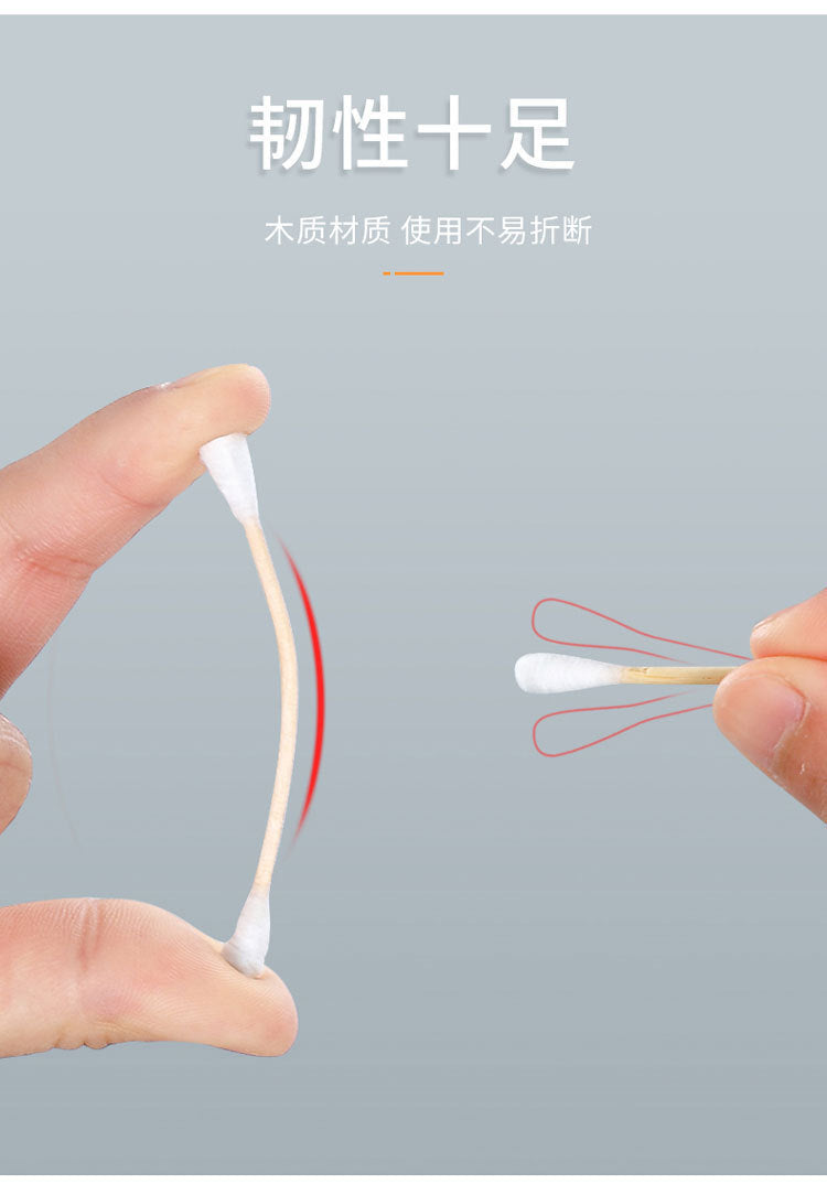 Cotton Swabs Double-Ended Boxed Bagged Disposable Cotton Swabs for Makeup Ear Removal Household Pointed Round Bamboo Swabs Cotton Balls - Grab & Glow