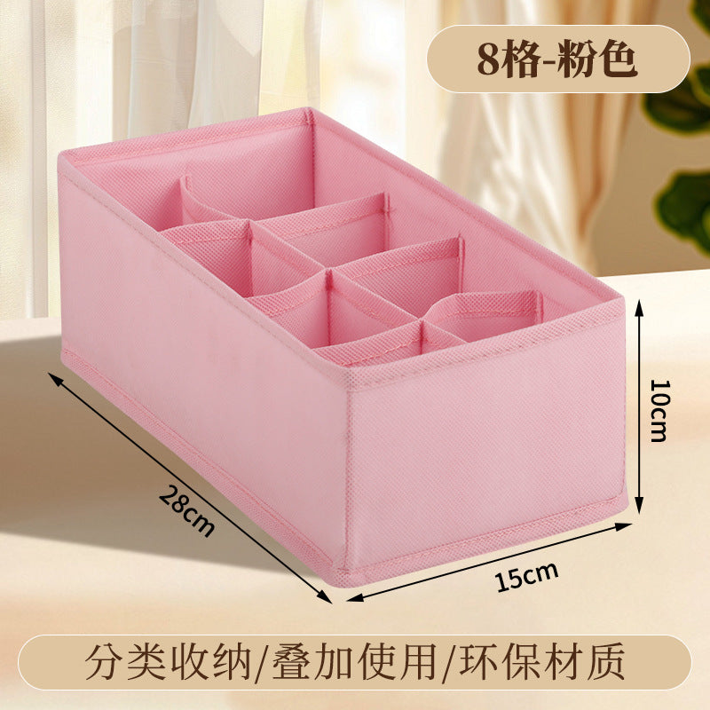 Fabric Underwear Storage Box with Compartments for Home Use, Drawer-Style Storage with Dividers for Organizing Socks - Grab & Glow