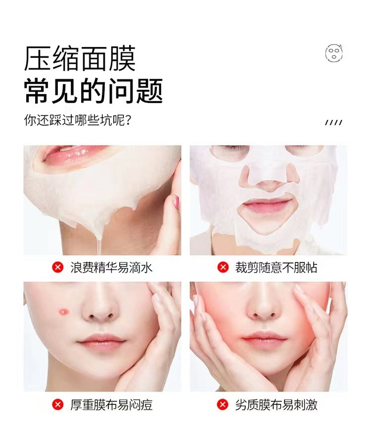Compressed Mask Disposable Moisturizing Mask Paper Tencel Compressed Mask Buckle Beauty Salon Wet Application Special for Spa - Grab & Glow