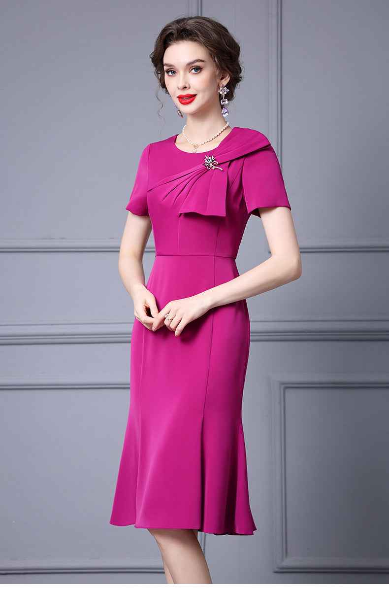 Zhili Formal Occasion Banquet Dress with Bow Decoration, High-Waisted Mermaid Gown, Summer 2026 - Grab & Glow