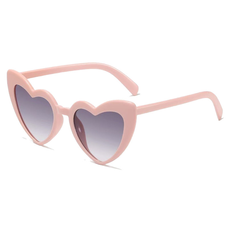 Personalized New European and American Sun Protection and Anti-Uv Sunglasses, Trendy and Fashionable Peach Heart Sunglasses, Internet Celebrity Cat-Eye Glasses - Grab & Glow