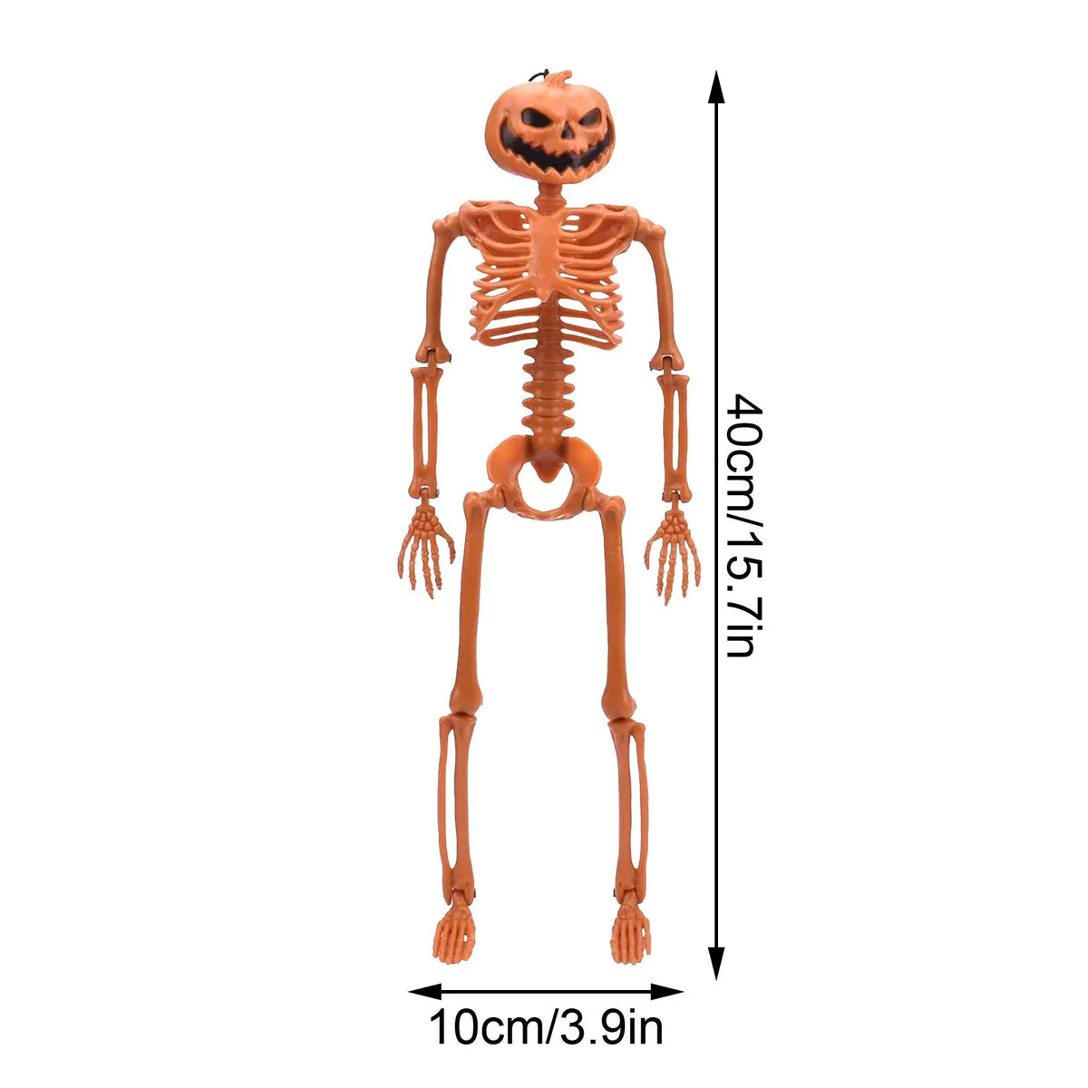 Halloween Person Size Skeleton Hanging Props Poseable Movable Fake Human Skull Bones Haunted House Party Decoration - Grab & Glow