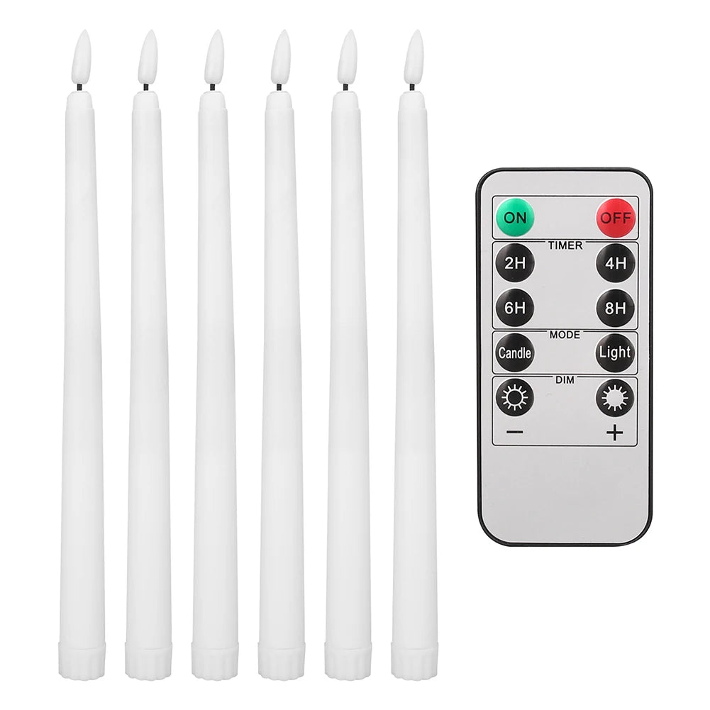 Flameless Taper Candles with Remote Control Flickering LED Candles Taper Warm White Light LED Candlesticks for Christmas Wedding by Grab & Glow