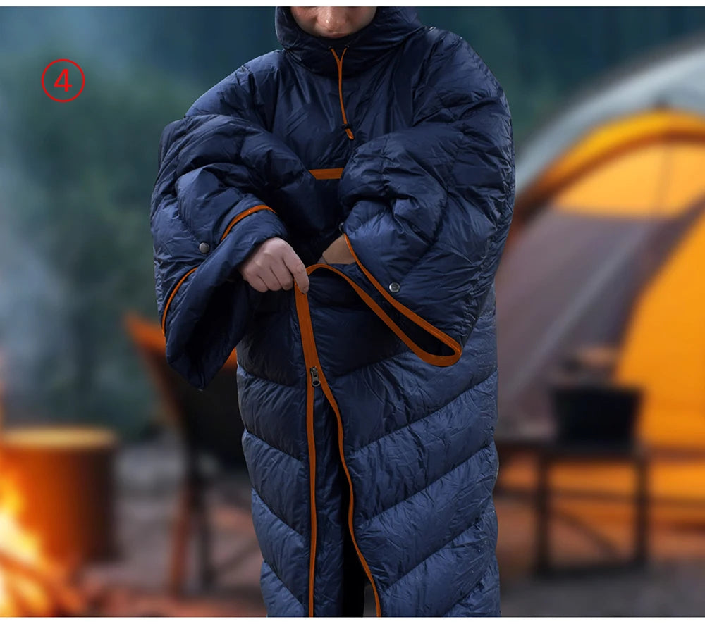 Kamperbox Winter Sleeping Bag Poncho Winter Camping Poncho Winter Wearable Sleeping Bag Camping Blanket PC600 by Grab & Glow