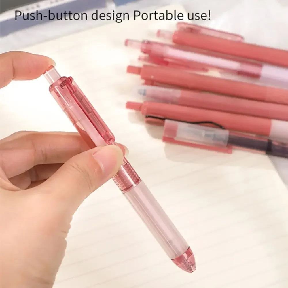 7Pcs 0.5mm Retractable Gel Pen Set Quick Dry Ink Smooth Writing Cute Stationery Gift Portable Office School Writing Supplies by Grab & Glow