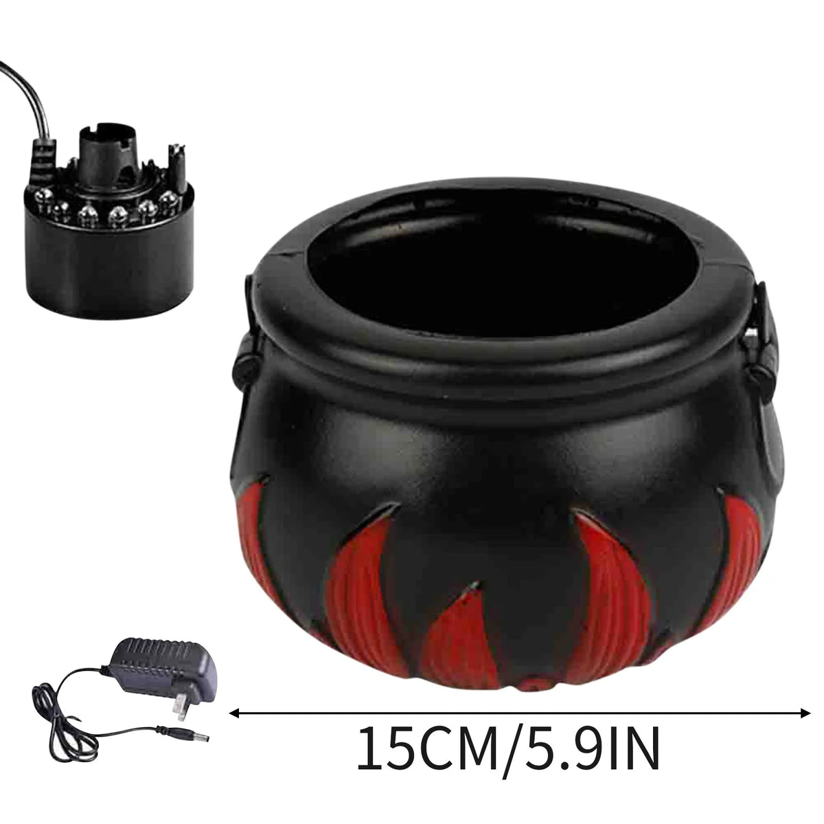 Halloween Mist Witch Pot,Witch Cauldron Fog Maker Water Fountain Fog Machine Colorful Changing Light Halloween Party Decoration - Grab & Glow