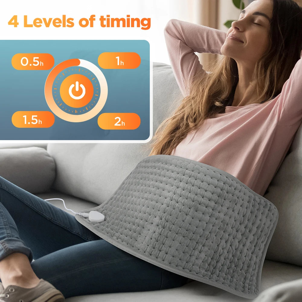 58x29CM Heating Pad 10 Level 4 Mode Timing Heating Blanket Winter Warm Keeping Legs Abdomen Hands Body Warmer Heating Mat by Grab & Glow