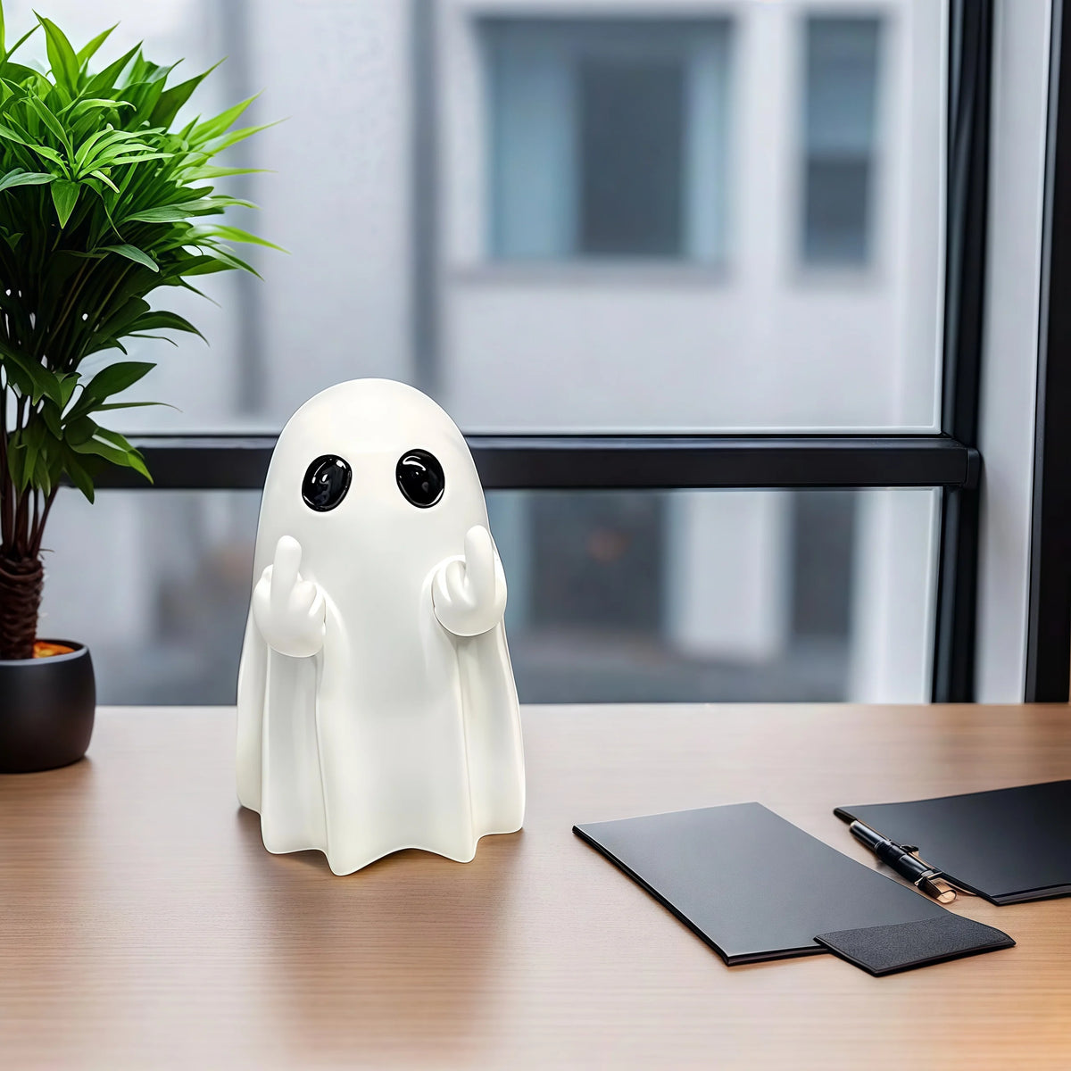 Cute Halloween Ghost Statue – Spooky Home Décor Ornament - Grab & Glow