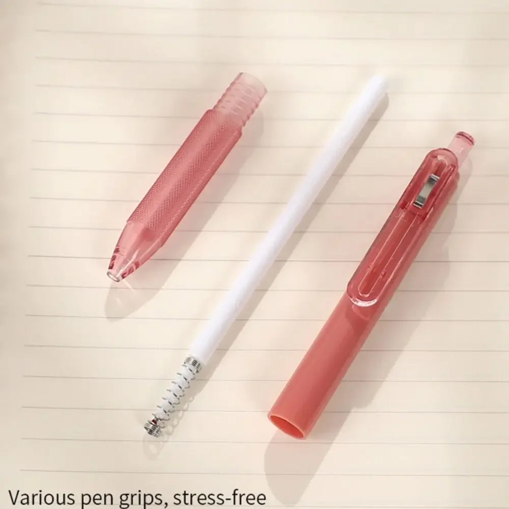 7Pcs 0.5mm Retractable Gel Pen Set Quick Dry Ink Smooth Writing Cute Stationery Gift Portable Office School Writing Supplies by Grab & Glow