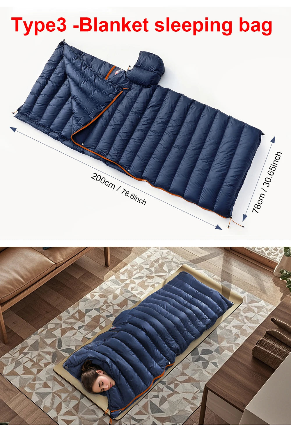 Kamperbox Winter Sleeping Bag Poncho Winter Camping Poncho Winter Wearable Sleeping Bag Camping Blanket PC600 by Grab & Glow