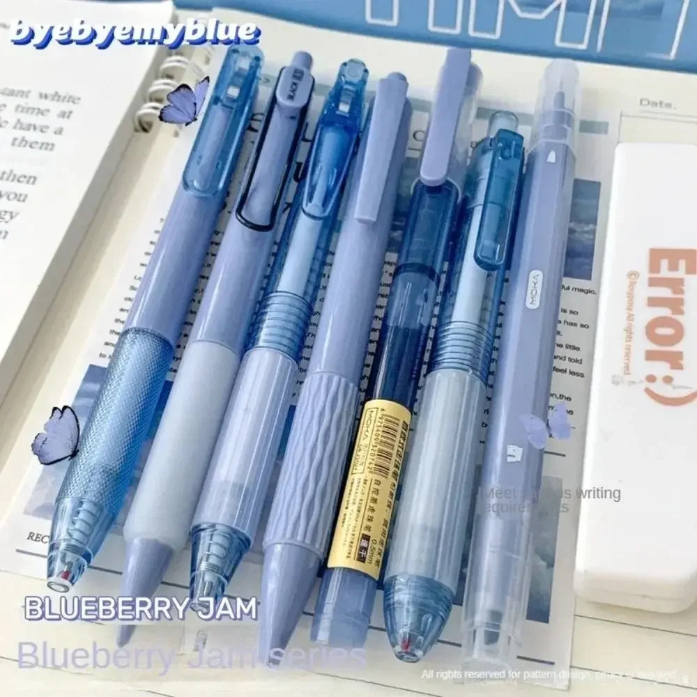 7Pcs 0.5mm Retractable Gel Pen Set Quick Dry Ink Smooth Writing Cute Stationery Gift Portable Office School Writing Supplies by Grab & Glow