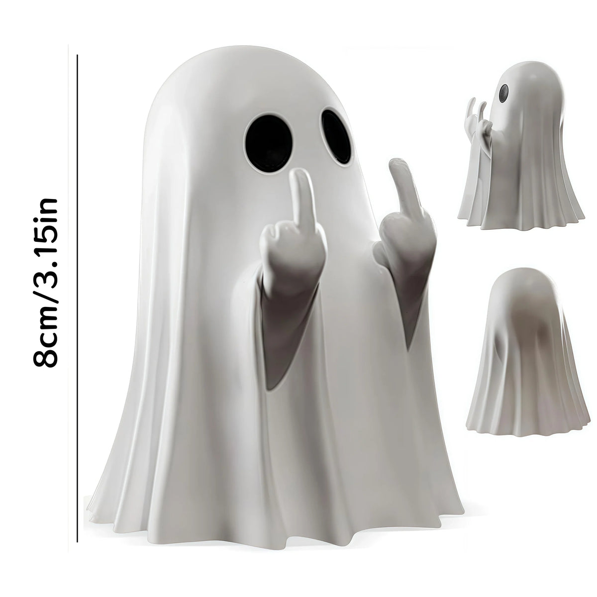 Cute Halloween Ghost Statue – Spooky Home Décor Ornament - Grab & Glow