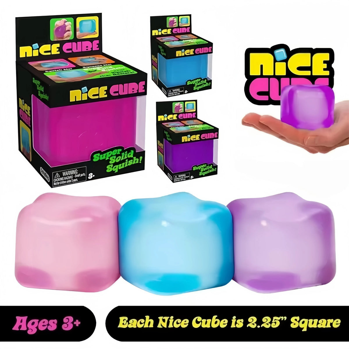 Nice Cube, Ice Cube Squishies Toys, Durable, Slow-Rebound Fingertip Exquisite Spherical Ice Cube With Box, Non-Sticky Desk Toy For Relaxation & Focus For Adult, Classroom Prizes, Novelty Gift for Kids and Adults, Christmas/Ha by Grab & Glow