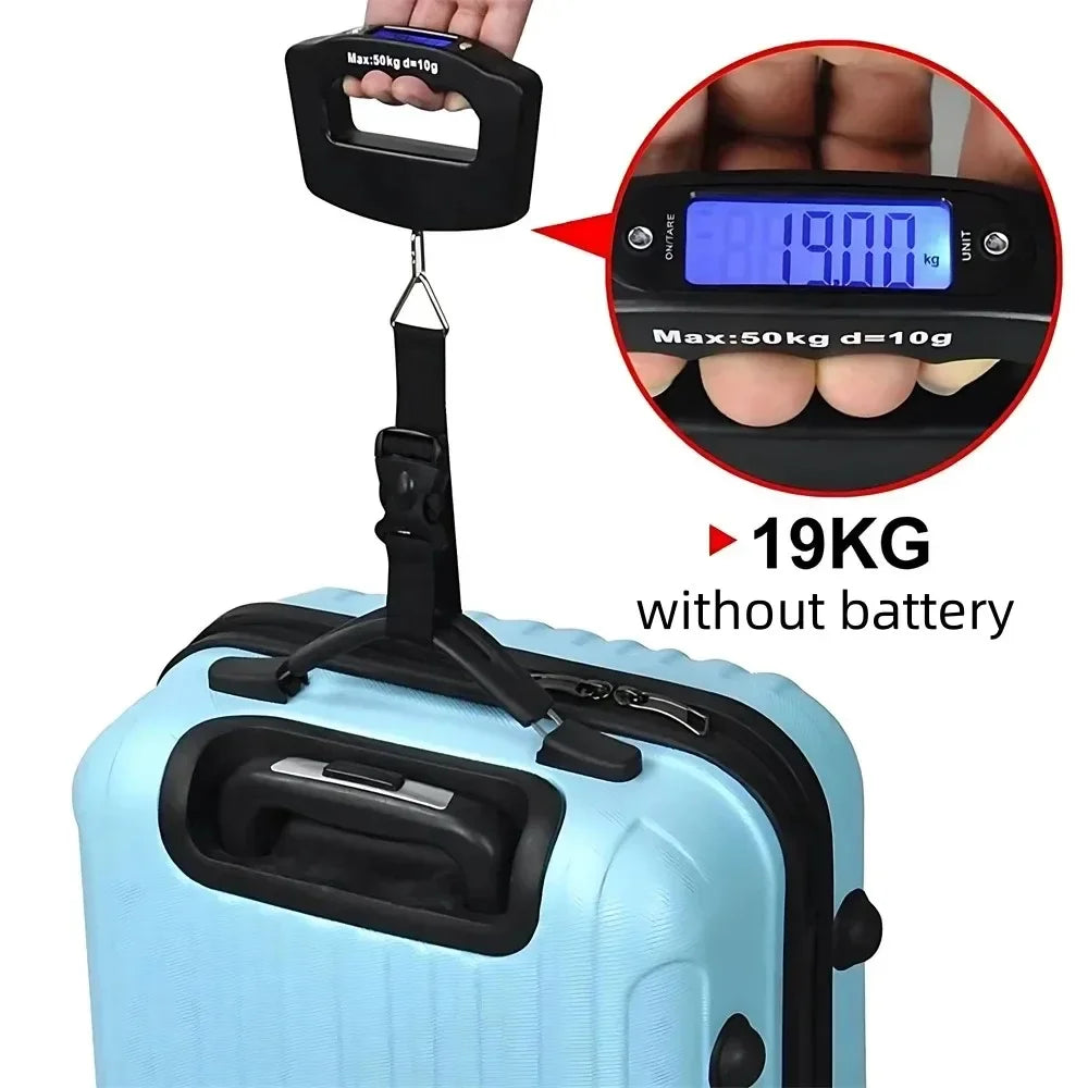 50kg/10g Digital Luggage Scale Electronic Portable Suitcase Travel Weighs With Backlight Electronic Travel Hanging Scales - Grab & Glow
