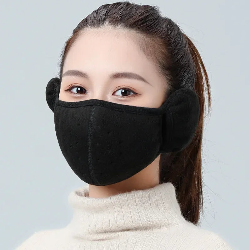 Windproof Cold Proof Face Mask Winter Warm, 3D Fleece Half Face Cover for Motorcycle Bicycle Riding, Breathable Earmuff Mask for Men Women by Grab & Glow