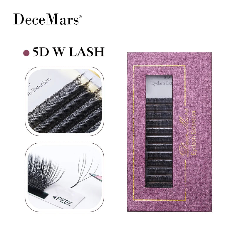 DeceMars 5D - W Shaped Eyelash Extension (12line/Tray) by Grab & Glow