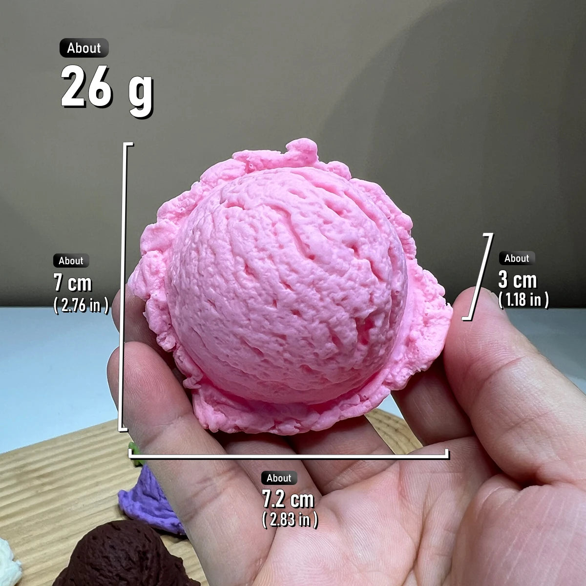 Simulation Ice Cream Ball Model Fake Sweet Cone Dessert Shop Lifelike Decor Photography Props Display Fake Food Model Ornament - Grab & Glow