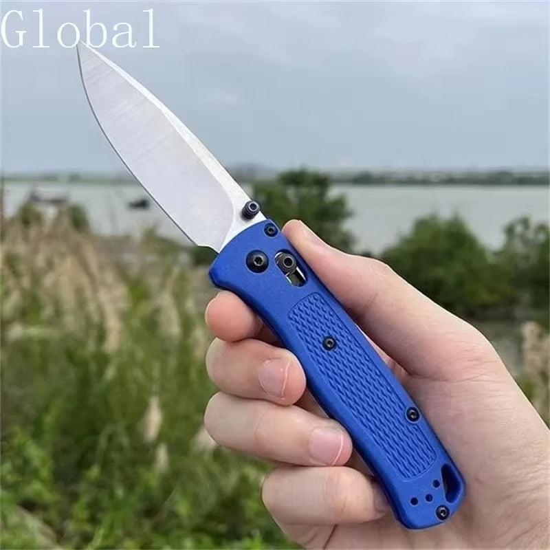 BM 535 EDC Knife Drop-Point Blade Nylon Wave Fiber Handle Outdoor Hunting Camp Survival Multifunctional Tools by Grab & Glow