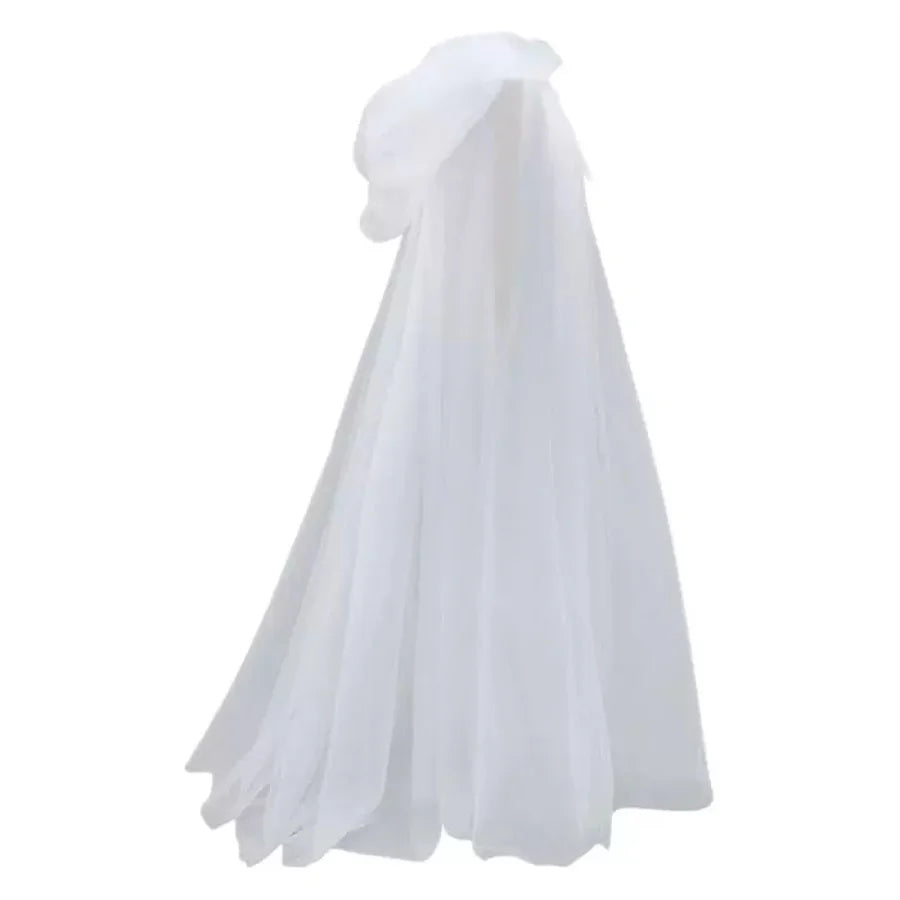 Halloween cosplay - ghost costume with hooded cloak, death god witch net-like long dress, full-length performance outfit - Grab & Glow