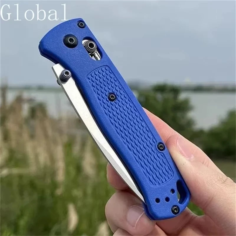 BM 535 EDC Knife Drop-Point Blade Nylon Wave Fiber Handle Outdoor Hunting Camp Survival Multifunctional Tools by Grab & Glow