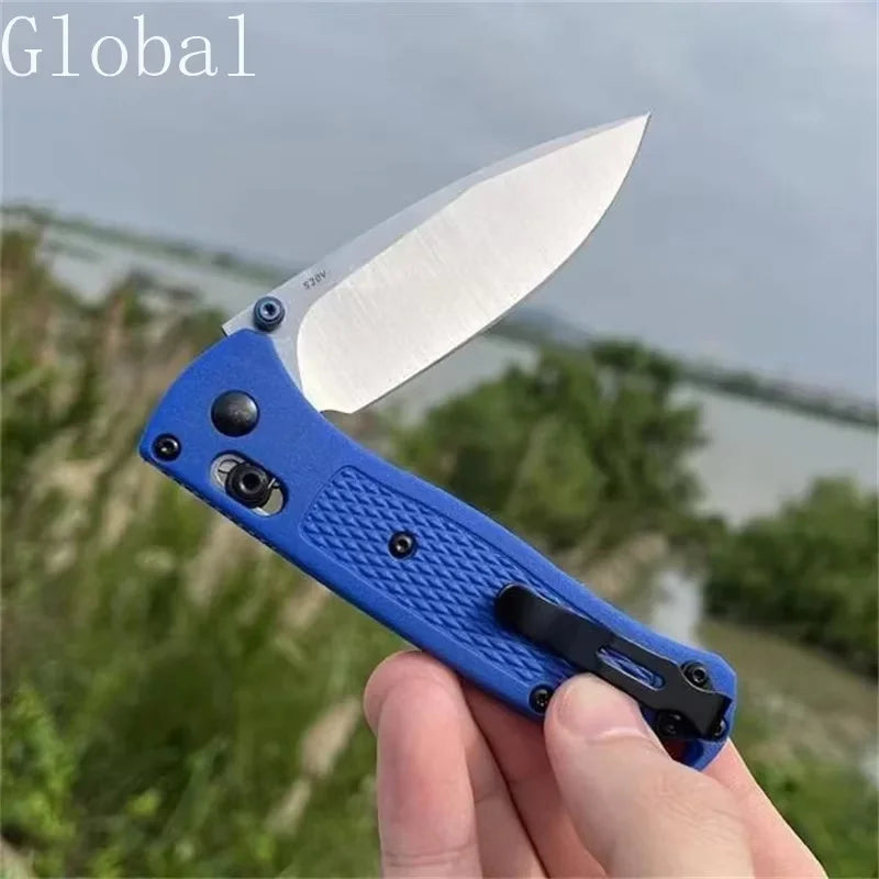 BM 535 EDC Knife Drop-Point Blade Nylon Wave Fiber Handle Outdoor Hunting Camp Survival Multifunctional Tools by Grab & Glow