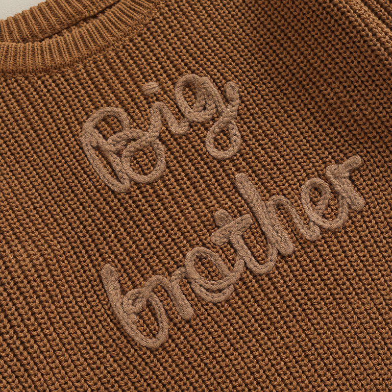 2023-09-18 Lioraitiin 12M-5Y Winter Newborn Kids Boys Sweaters Cotton Long Sleeve Letter Embroidery Pullover Loose Knitwear Tops by Grab & Glow