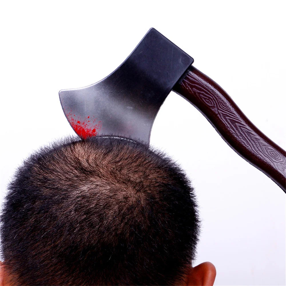 Halloween Horror Props Blood Fake Ax Saws Knife Headband for Halloween Party Masquerade Mischief Props Decoration Supplies - Grab & Glow