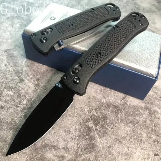 BM 535 EDC Knife Drop-Point Blade Nylon Wave Fiber Handle Outdoor Hunting Camp Survival Multifunctional Tools by Grab & Glow