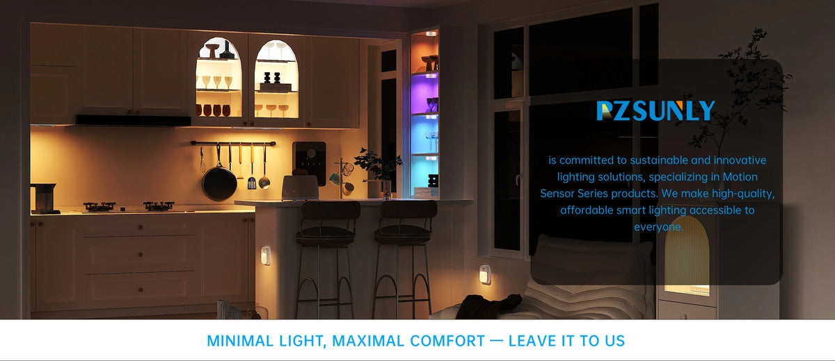 LED Night Light Motion Sensor Lights Wireless Rechargeable Closet Kitchen Bedroom Sensor Light Cabinet Stair Light 2Piece by Grab & Glow