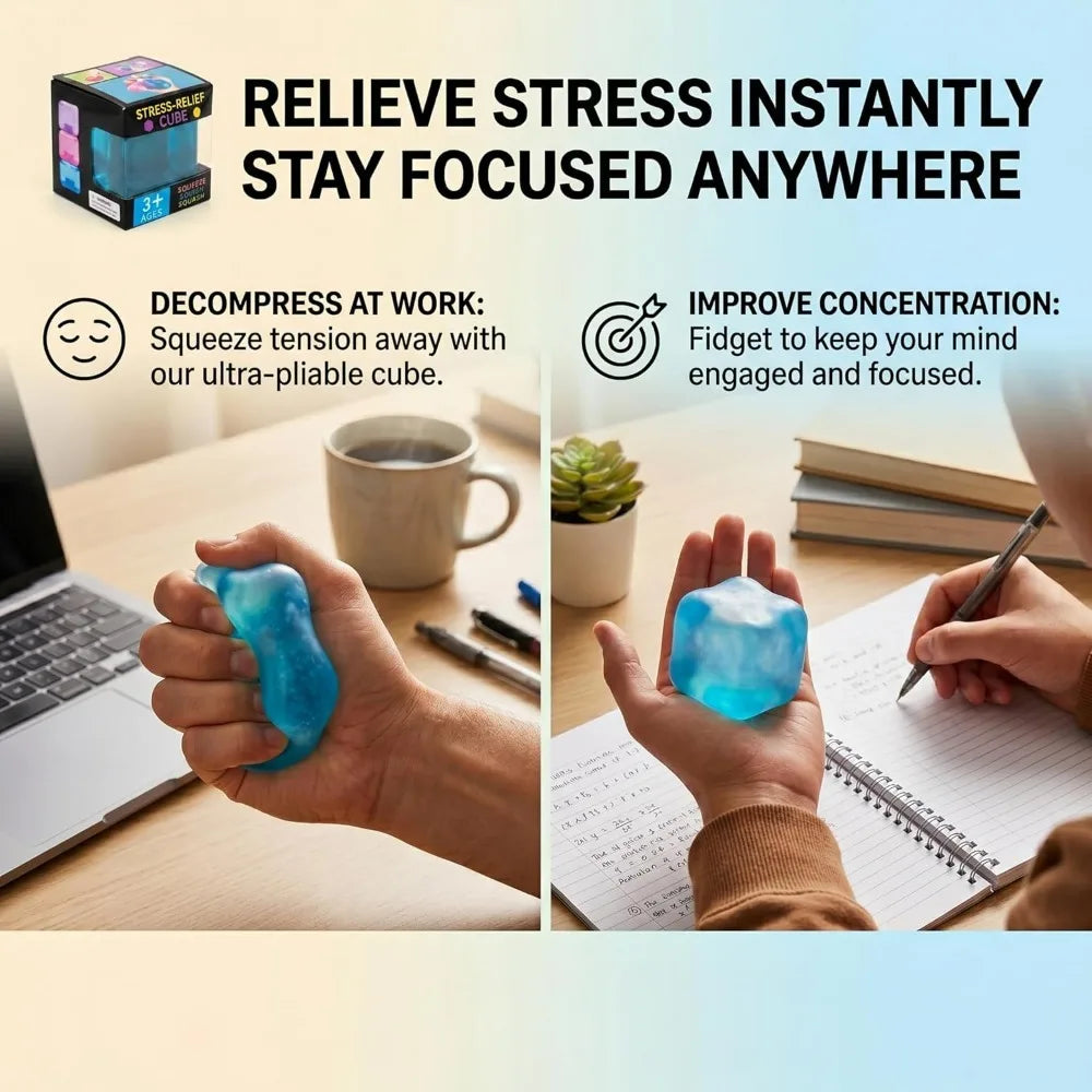 Nice Cube, Ice Cube Squishies Toys, Durable, Slow-Rebound Fingertip Exquisite Spherical Ice Cube With Box, Non-Sticky Desk Toy For Relaxation & Focus For Adult, Classroom Prizes, Novelty Gift for Kids and Adults, Christmas/Ha by Grab & Glow