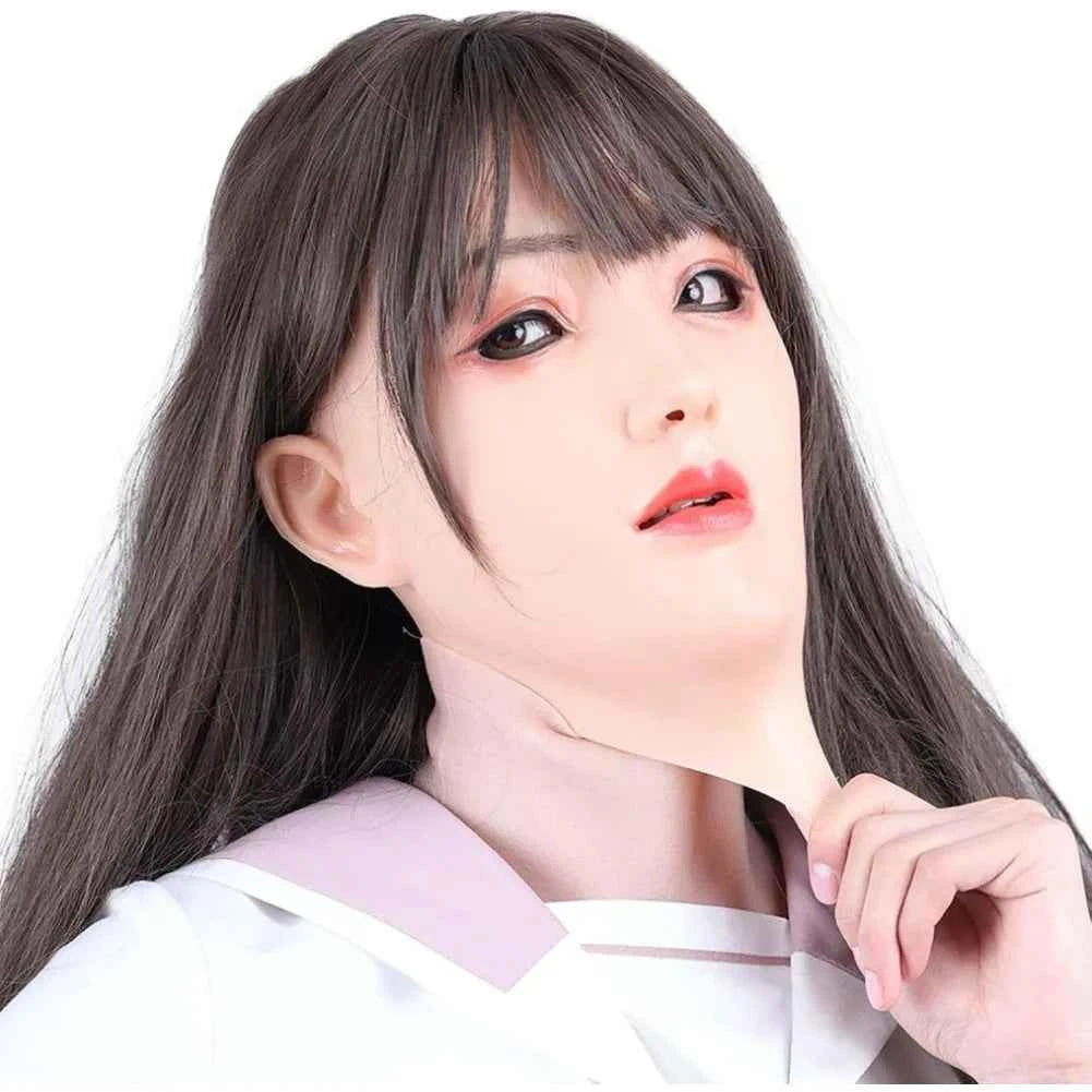 Full HeadMask Realistic Silicone Head Mask Cover Cosplay Halloween Crossdressing Mask Male to Female Crossdresser Disguise - Grab & Glow