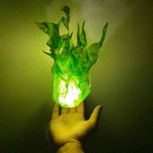 Halloween Decor Props Simulation Floating Fireball Lamp Artificial Fire Flame Atmosphere Light For Cosplay Role Play Party