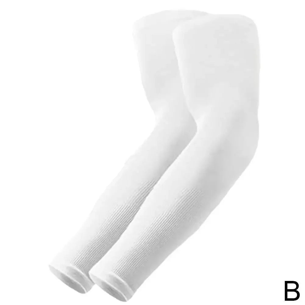 Unisex 1/4 Pairs Ice Silk Arm Sleeves - Breathable Anti-UV Sun Protection for Outdoor Sports - Grab & Glow