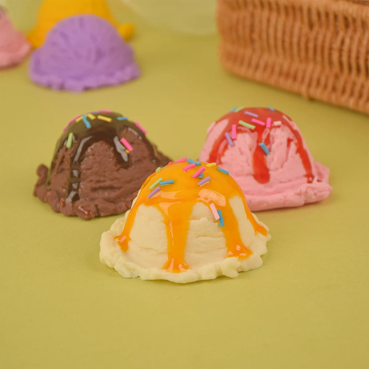 Simulation Ice Cream Ball Model Fake Sweet Cone Dessert Shop Lifelike Decor Photography Props Display Fake Food Model Ornament - Grab & Glow