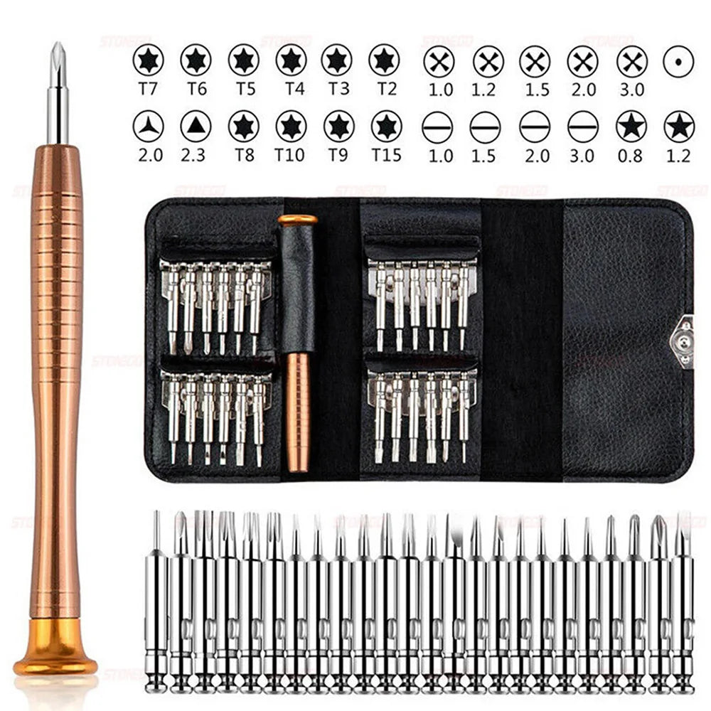 25-in-1 Precision Screwdriver Set for Electronics Repair - Grab & Glow