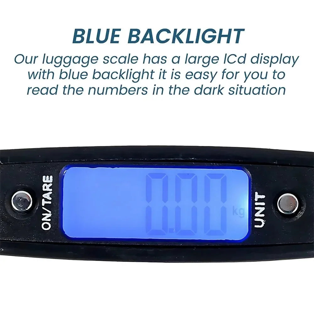 50kg/10g Digital Luggage Scale Electronic Portable Suitcase Travel Weighs With Backlight Electronic Travel Hanging Scales - Grab & Glow