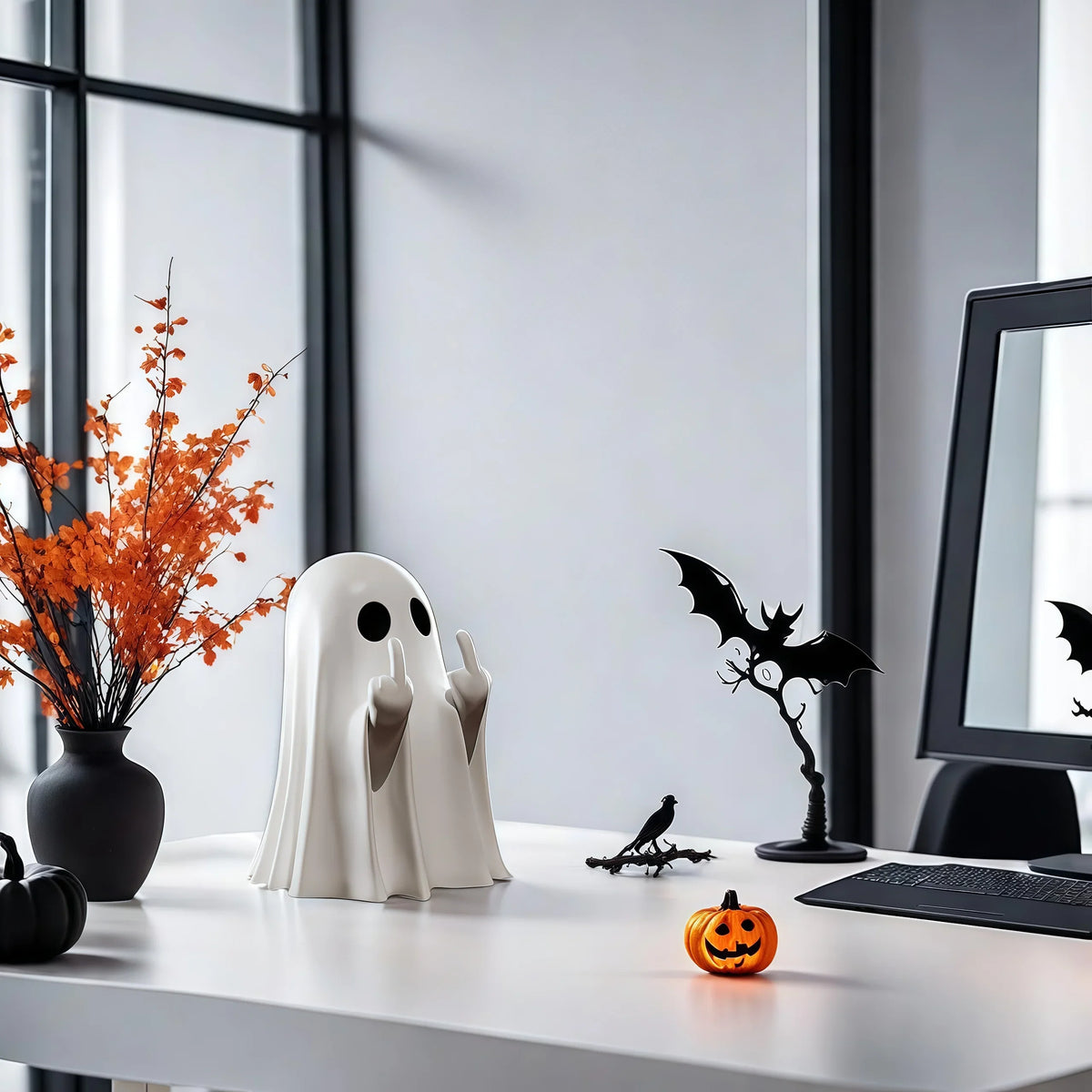 Halloween Refers To Cute Ghost Statues, Halloween Valentine's Day Gifts Home Decorations, Ghost Coffee Table Ornaments Christmas - Grab & Glow