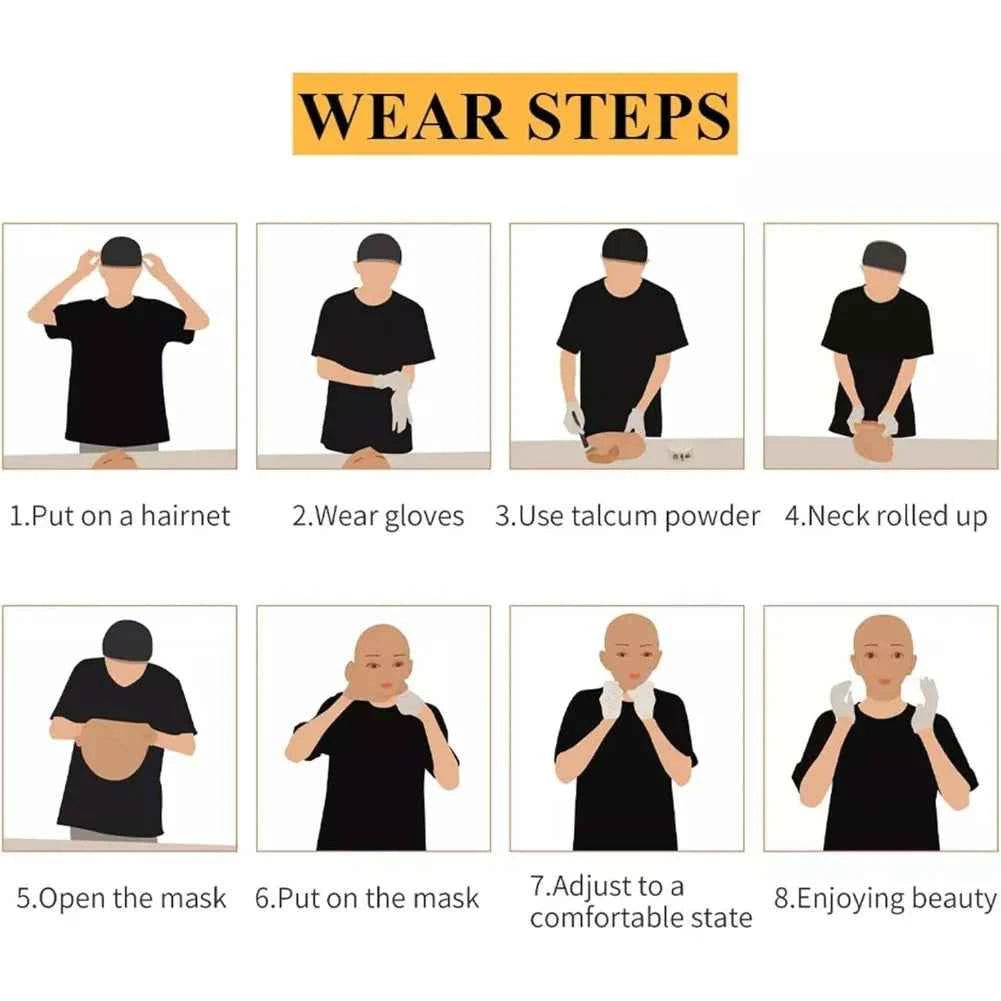 Full HeadMask Realistic Silicone Head Mask Cover Cosplay Halloween Crossdressing Mask Male to Female Crossdresser Disguise - Grab & Glow