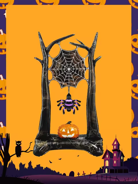 Halloween Spider Standing Foil Balloon Decoration F07M1-29 - Grab & Glow