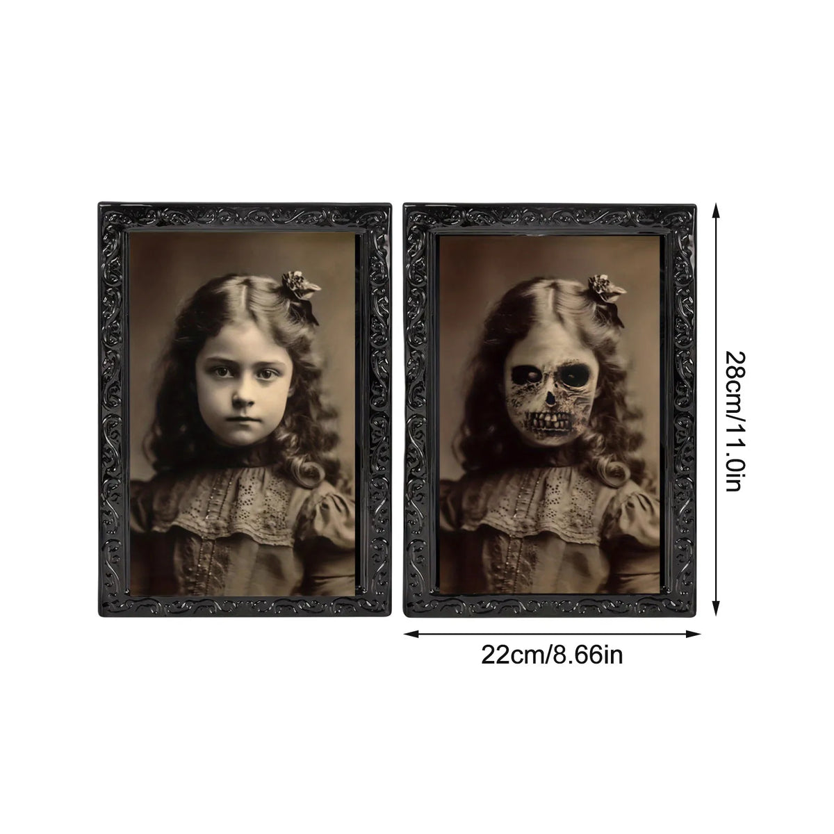 Halloween Decoration 3d Change Face Expression Moving Ghost Portrait Photo Frame Horror Party Castle Haunted House Props Decor - Grab & Glow