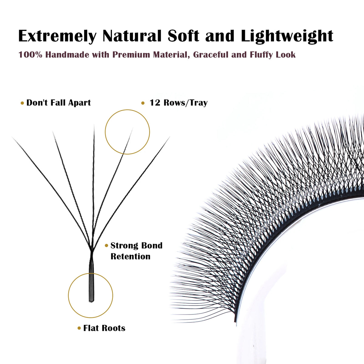 DeceMars 5D - W Shaped Eyelash Extension (12line/Tray) by Grab & Glow