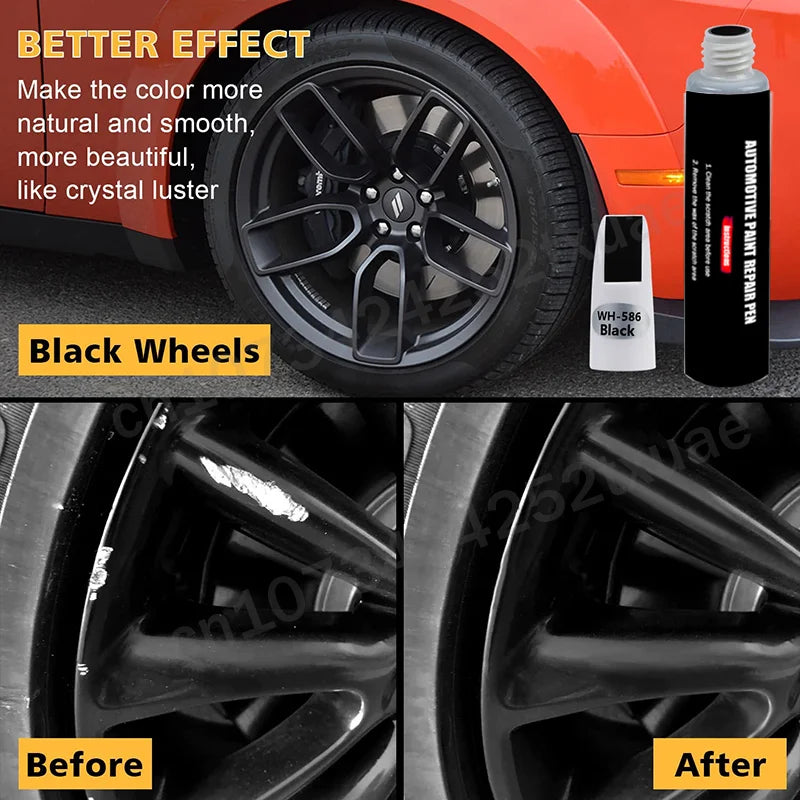 Automotive Wheel Touch-Up Pen Paint Repair Pen Gloss Black Matte Black Silver Grey Automotive Paint Care Accessories by Grab & Glow