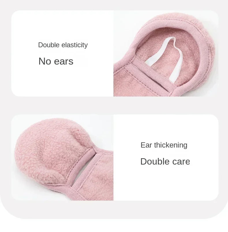 Windproof Cold Proof Face Mask Winter Warm, 3D Fleece Half Face Cover for Motorcycle Bicycle Riding, Breathable Earmuff Mask for Men Women by Grab & Glow