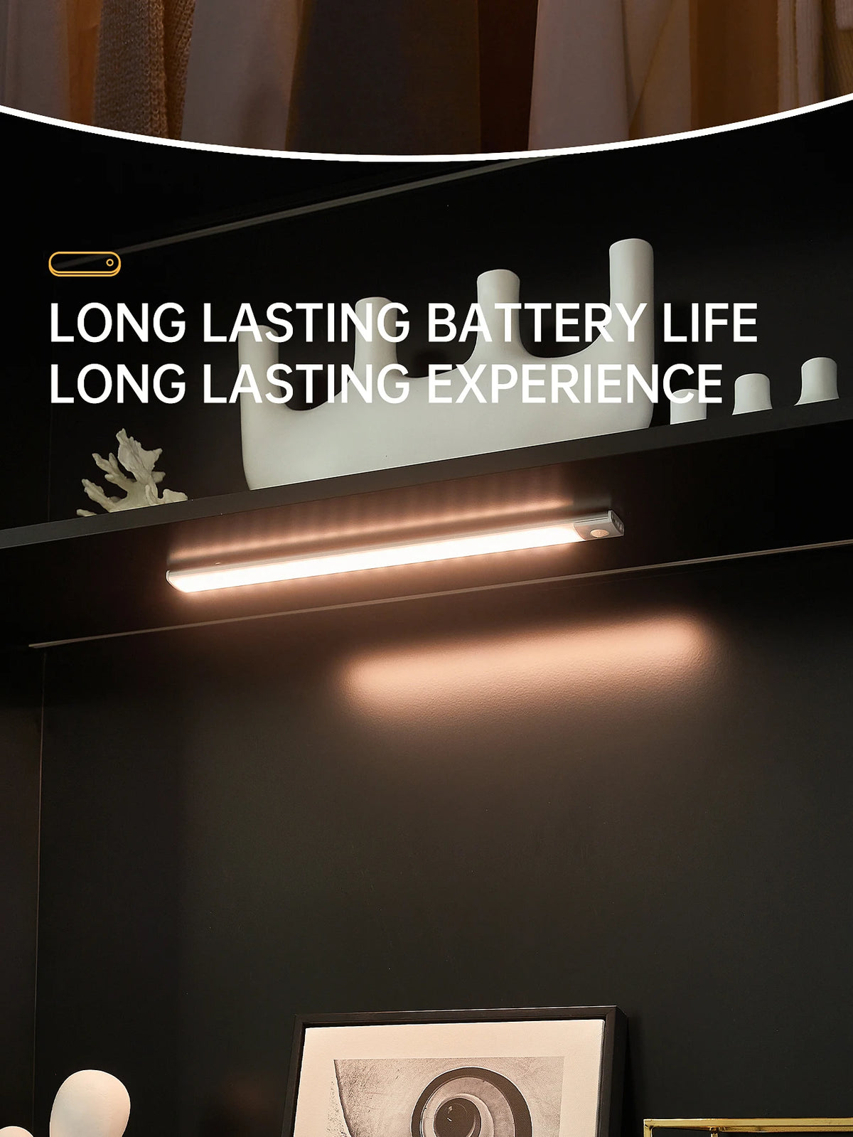LED Night Light Motion Sensor Lights Wireless Rechargeable Closet Kitchen Bedroom Sensor Light Cabinet Stair Light 2Piece by Grab & Glow