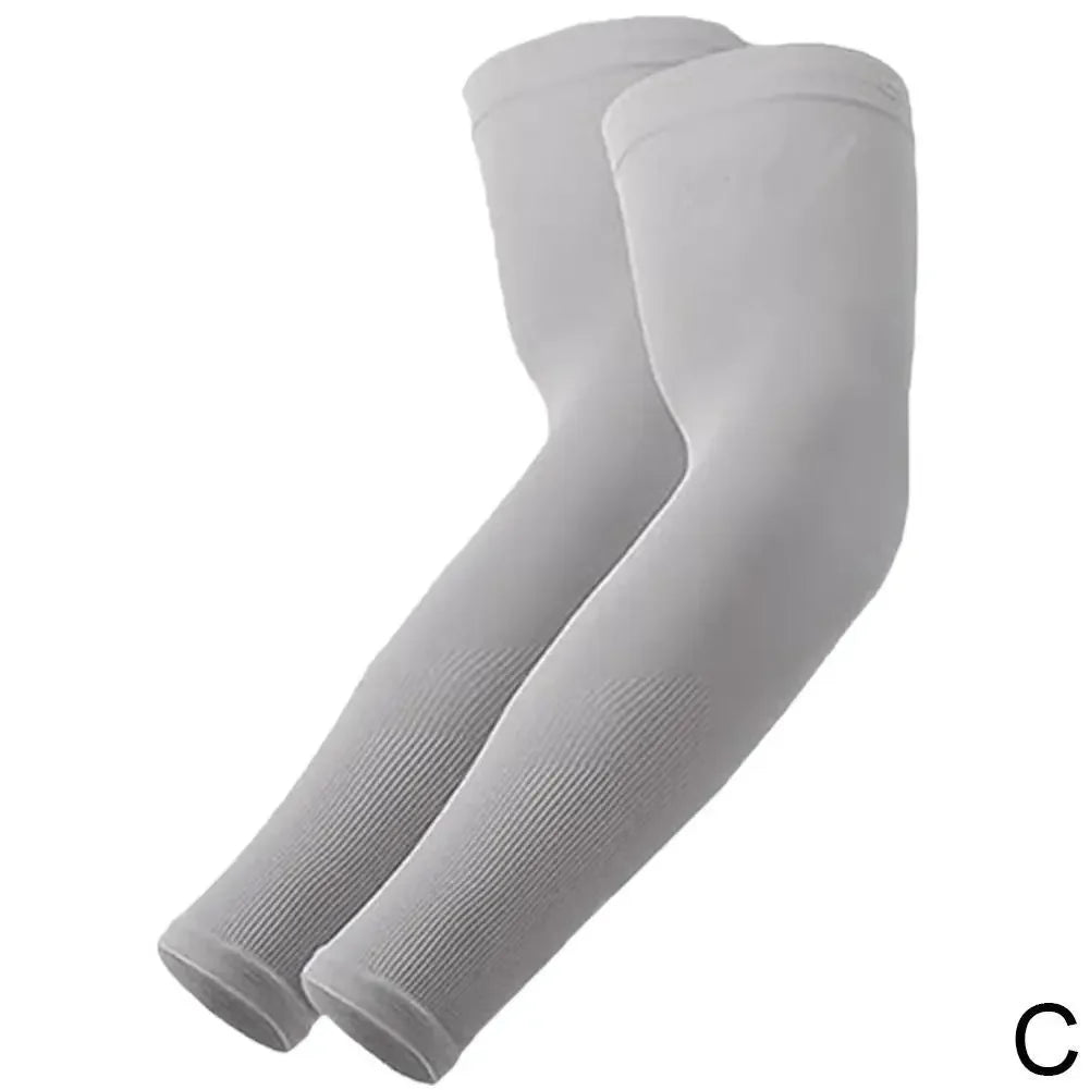 Unisex 1/4 Pairs Ice Silk Arm Sleeves - Breathable Anti-UV Sun Protection for Outdoor Sports - Grab & Glow