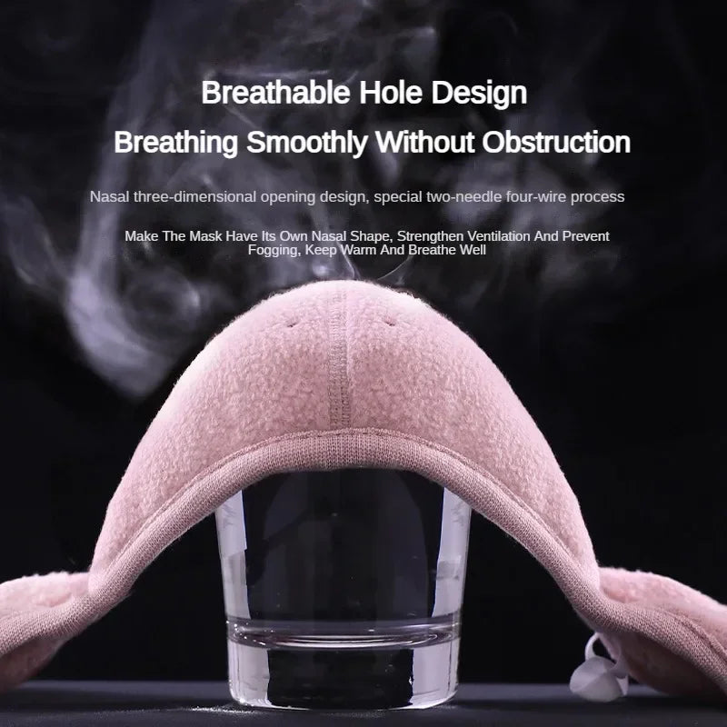 Windproof Cold Proof Face Mask Winter Warm, 3D Fleece Half Face Cover for Motorcycle Bicycle Riding, Breathable Earmuff Mask for Men Women by Grab & Glow