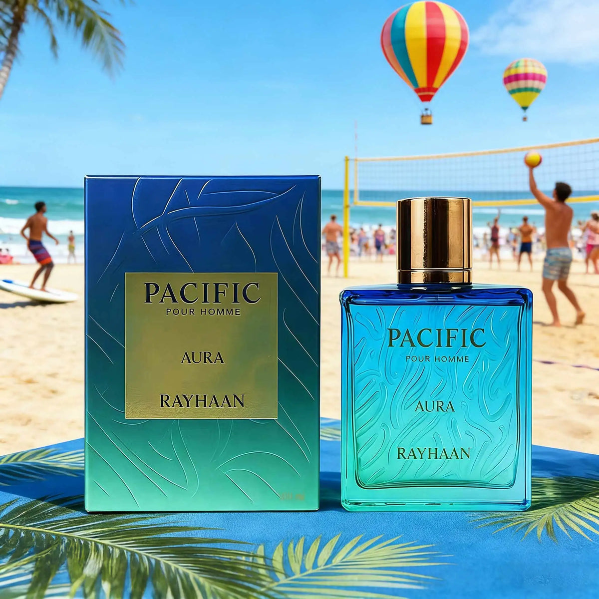 Rayhaan Pacific Halo Men's perfume has a clear ocean flavor, clean and transparent like the sea breeze, and the bottle body has a sense of summer holiday atmosphere by Grab & Glow