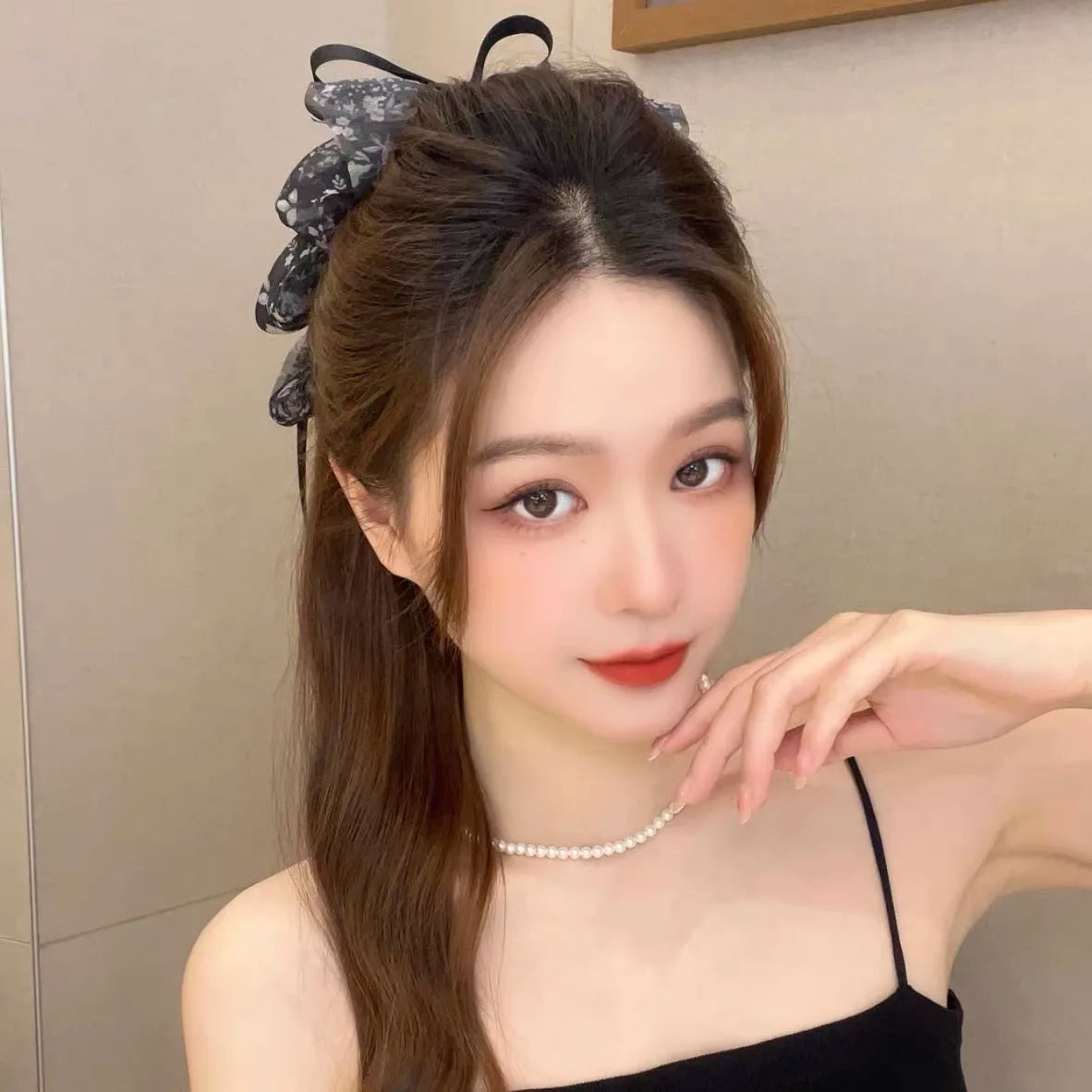 New Fashion Mesh Ribbon Hair Claw Bow Hair Clips for Women Girls Back Head Hairpin Horsetail clip Hair Accessories by Grab & Glow