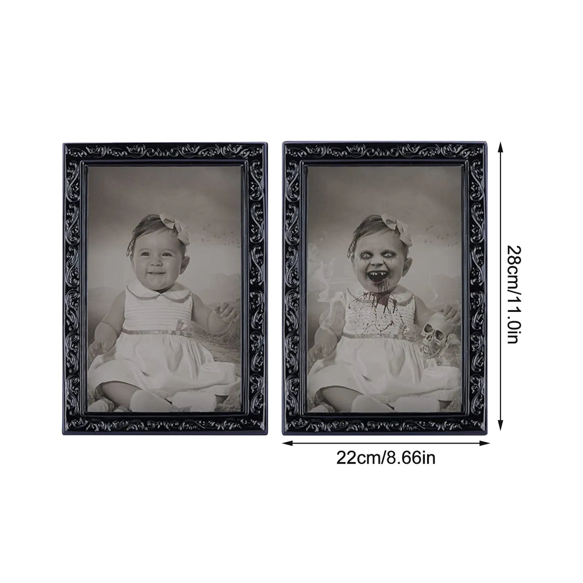 Halloween Decoration 3d Change Face Expression Moving Ghost Portrait Photo Frame Horror Party Castle Haunted House Props Decor - Grab & Glow