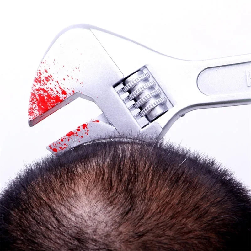 Halloween Horror Props Blood Fake Ax Saws Knife Headband for Halloween Party Masquerade Mischief Props Decoration Supplies - Grab & Glow